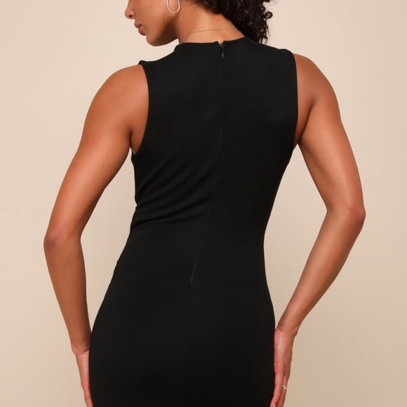 Lulus Cocktail Hour Black Sleeveless Tulip Mini Dress - Picture 3 of 3